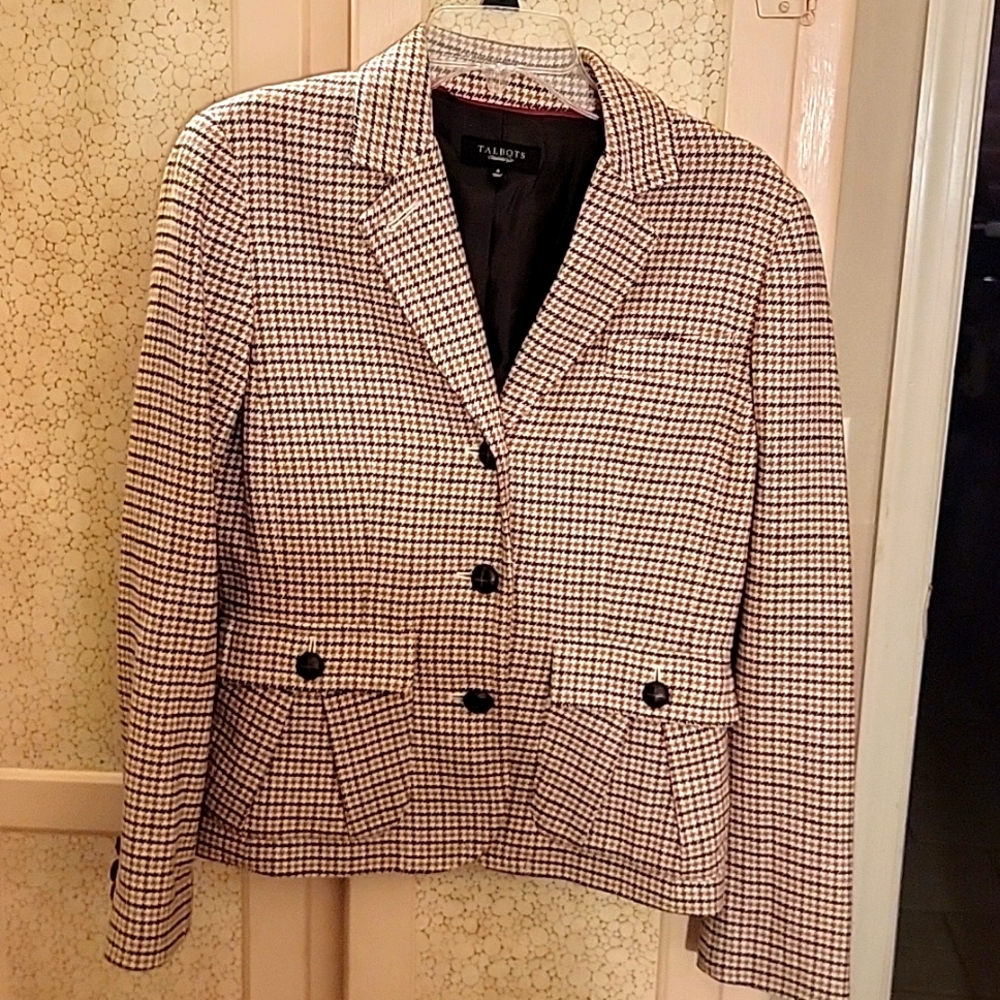 Talbots Houndstooth Wool Blazer